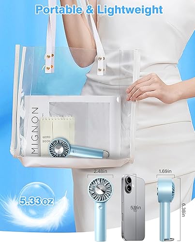 Miniatura 7 de Ventilador portátil de mano de refrigeración por hielo con placa de enfriamiento semiconductor, mini ventilador de mano personal recargable por USB