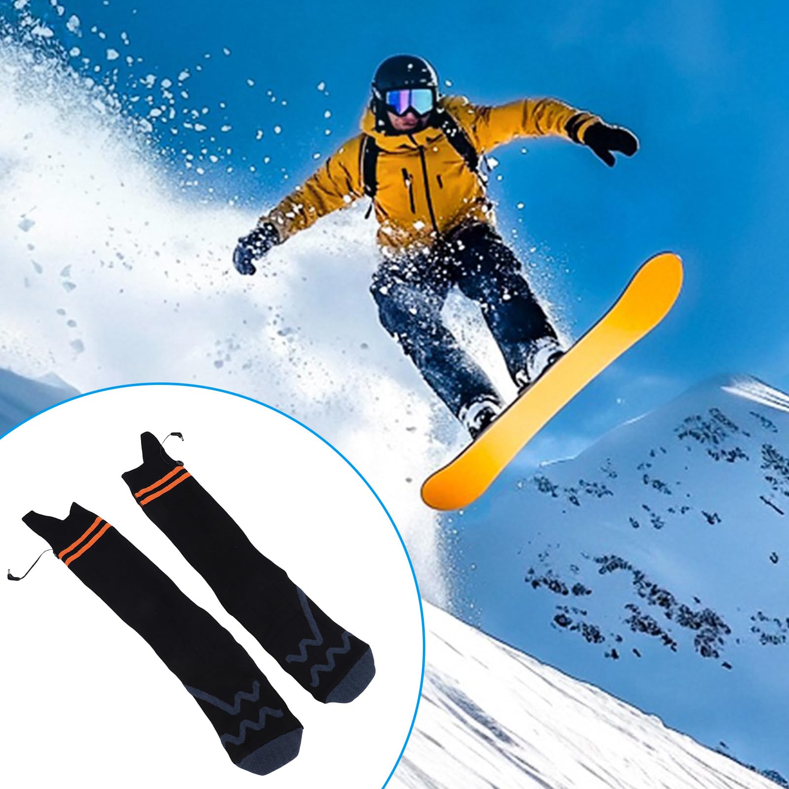 banapoy Calcetines Calentados para Hombres, Mujeres, Calcetines Eléctricos Recargables Calentados con 4 Ajustes de Temp, Calefacción Térmica para Caza, Campamento, Senderismo