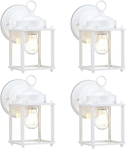 Miniatura 43 de GRUENLICH Farol de pared para exteriores del atardecer al amanecer, lámpara de pared exterior, iluminación exterior de porche con vidrio Negro