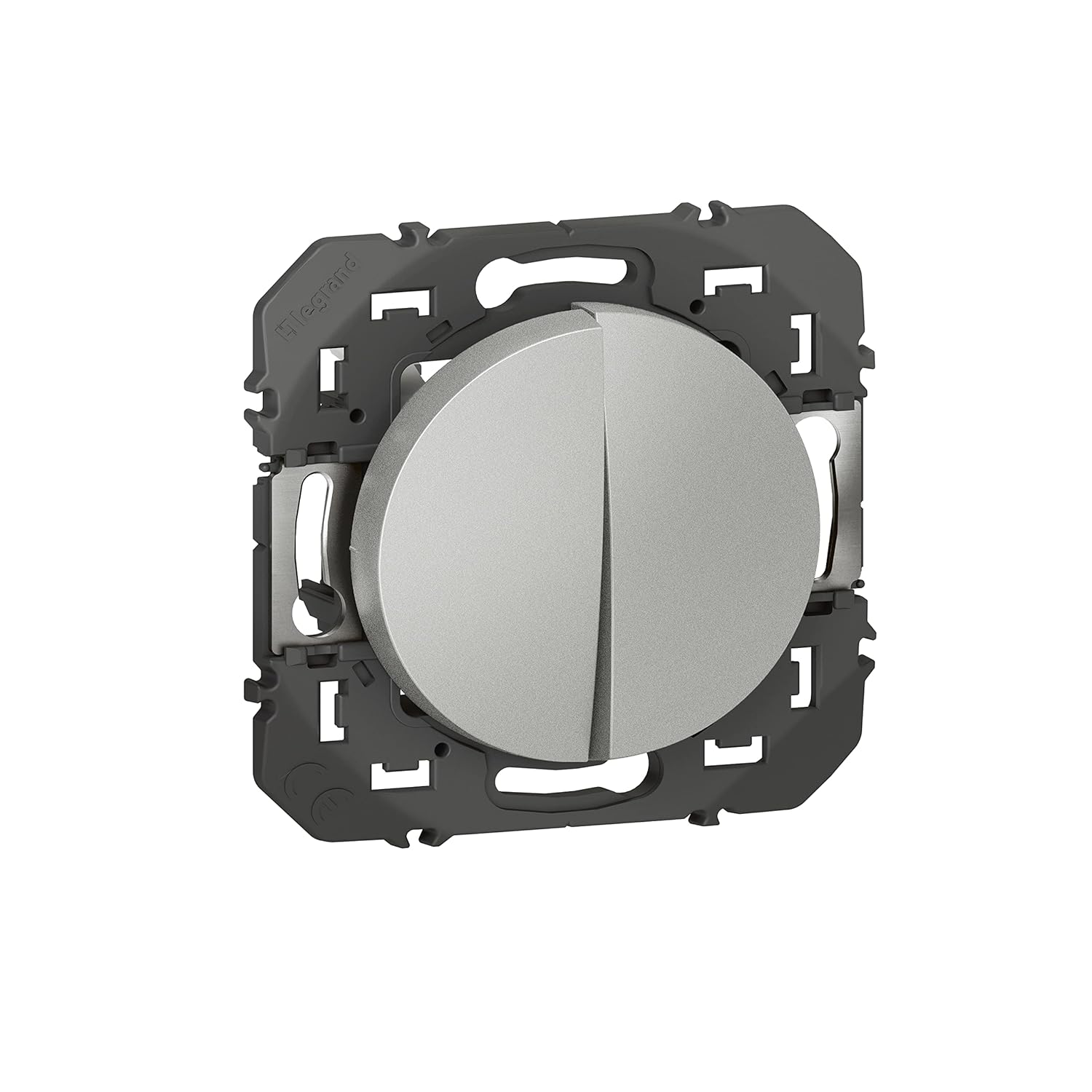 LEGRAND - Dooxie 10AX Double or Two-Way Wall Switch - Lighting Control (No Plate) - Ready to Install - Made in France - Aluminium