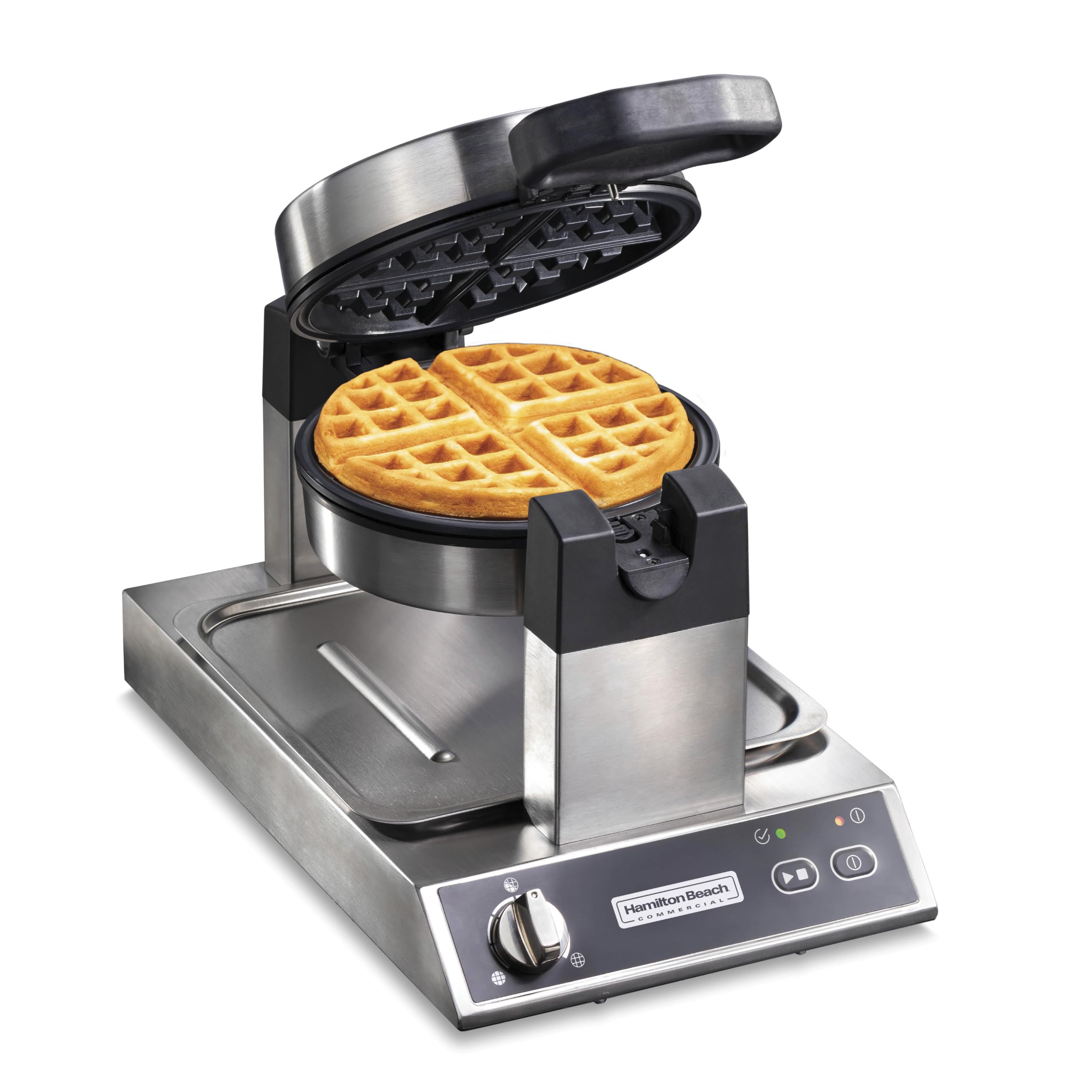 Belgian Waffle Maker by Hamilton Beach Commercial – Large, Stainless Steel / Black, Model 26700