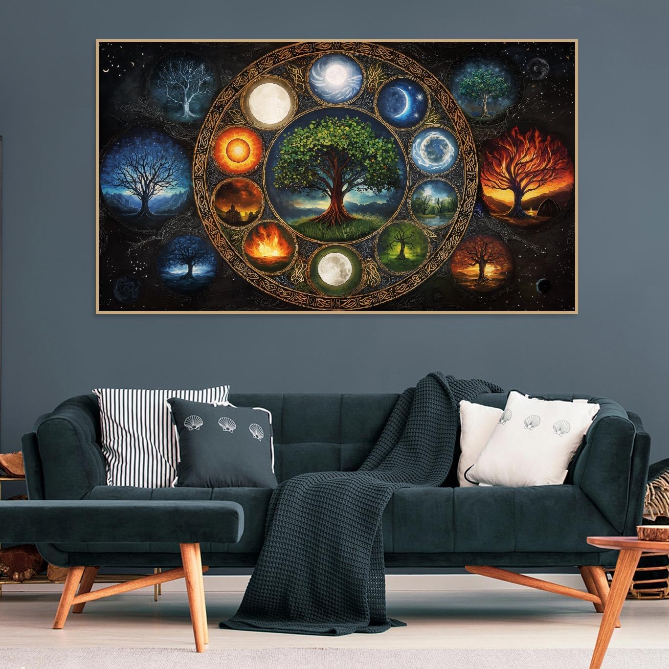 5D Large Diamond Art Painting,Tree of Life Moon Diamond Art Kits for Adults,DIY Full Drill Crystal Rhinestone Arts and Crafts,Tree of Life Art Painting with Diamond Home Wall Decor 27.5 X 15.7inch image 2