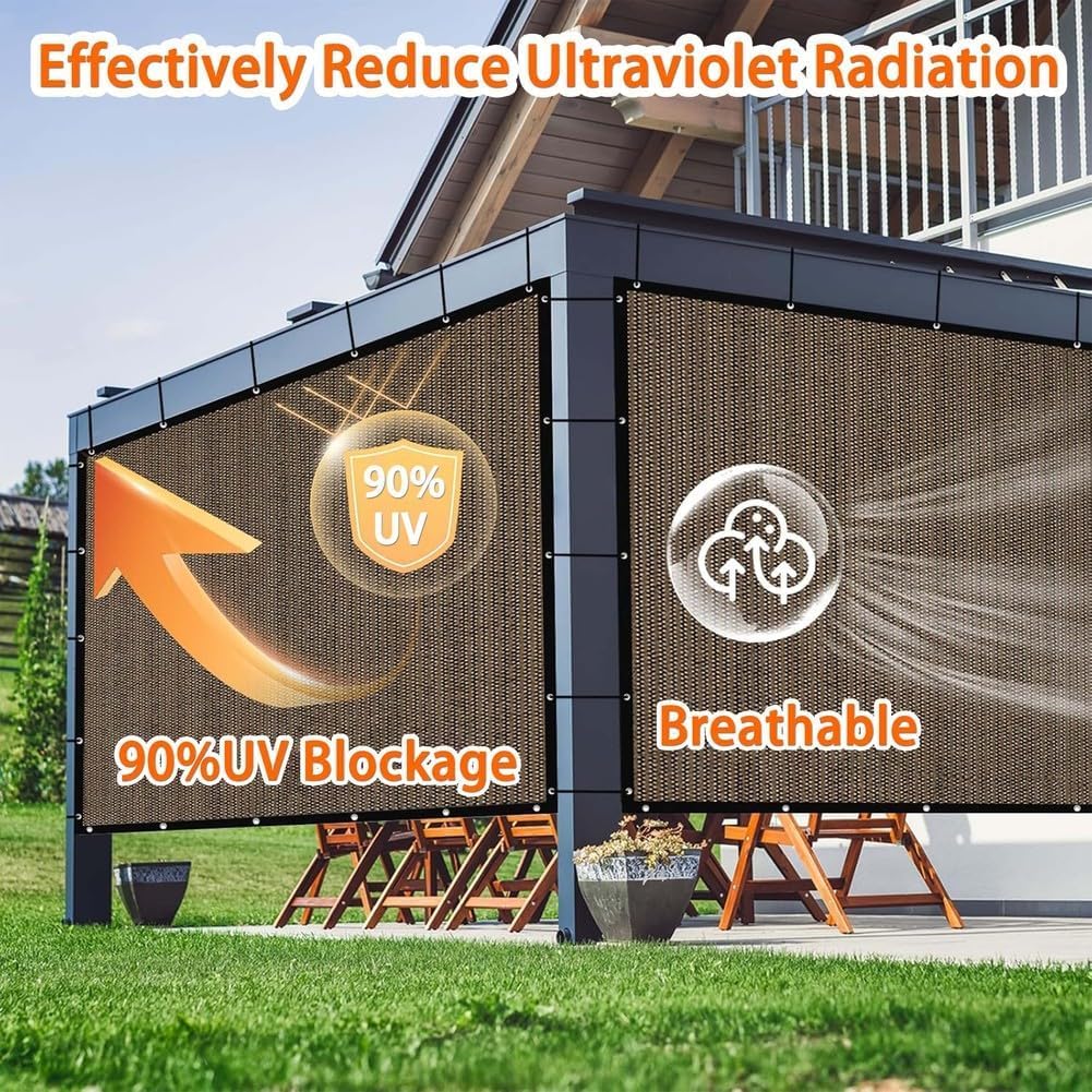 High-Density UV Protection Sun Shade Cloth 15x30 ft - Outdoor Canopy Shade Sail for Garden, Patio, Deck & Greenhouse - Windproof Installation Ropes Included