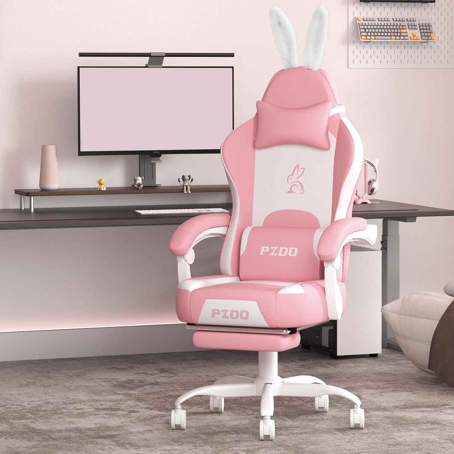 Gaming Chairs for Adults, Gamer Chair Fabric Gaming Chairs with Footrest, Ergonomic Computer Gaming Chair High Back PC Chair with Wide Cushion,...