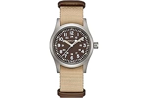 Hamilton Khaki Field Mechanical 38mm Stainless Steel Case, Brown Dial, Beige NATO Strap Watch