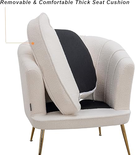 Miniatura 27 de Artechworks Silla moderna de terciopelo con patas doradas para sala de estar, dormitorio, oficina en casa, silla de club con respaldo copetudo,