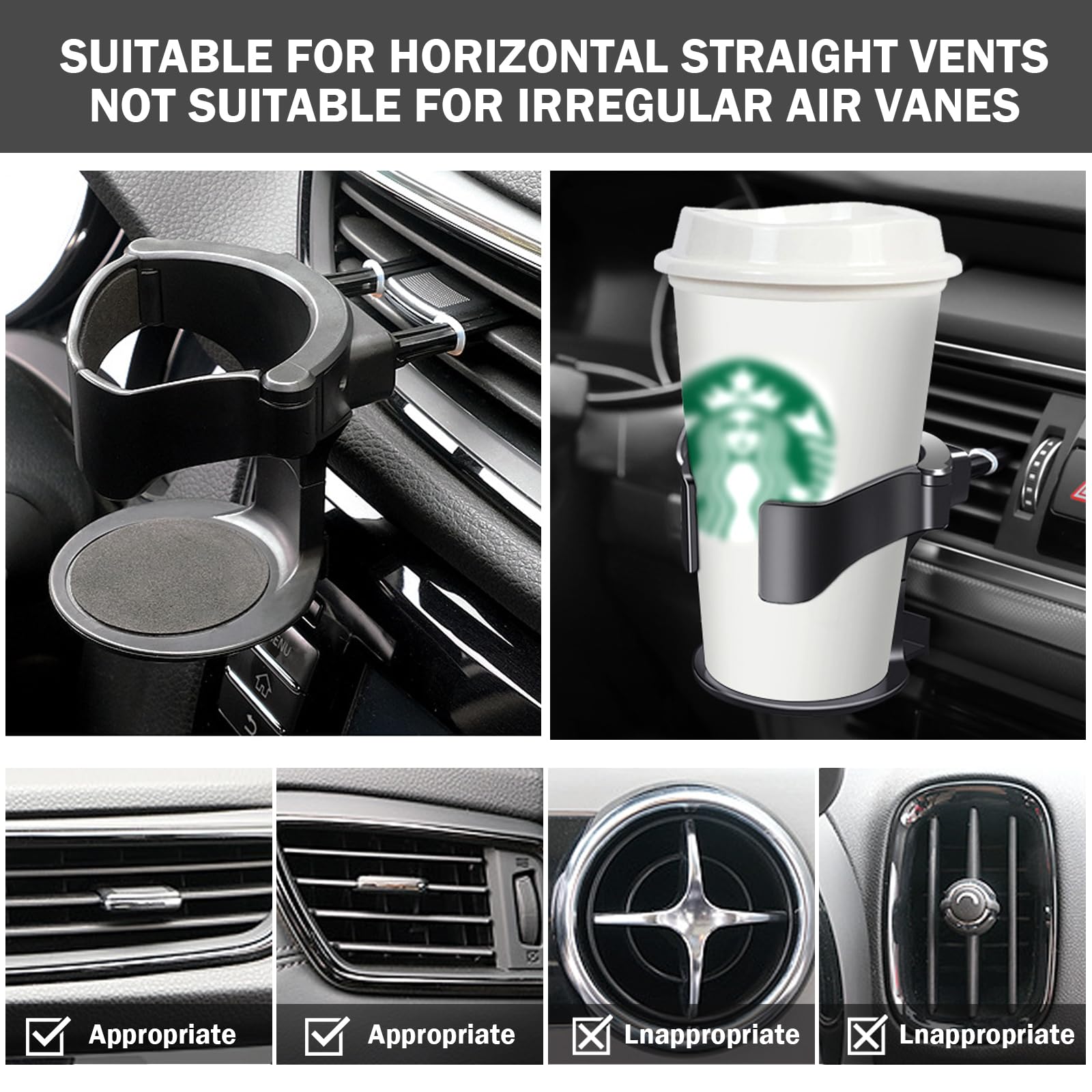 Support Gobelet Voiture Porte-gobelets Voiture 2 Pièces - Noir Universel Pour Canettes Et Bouteilles Rangement Voiture Pratique