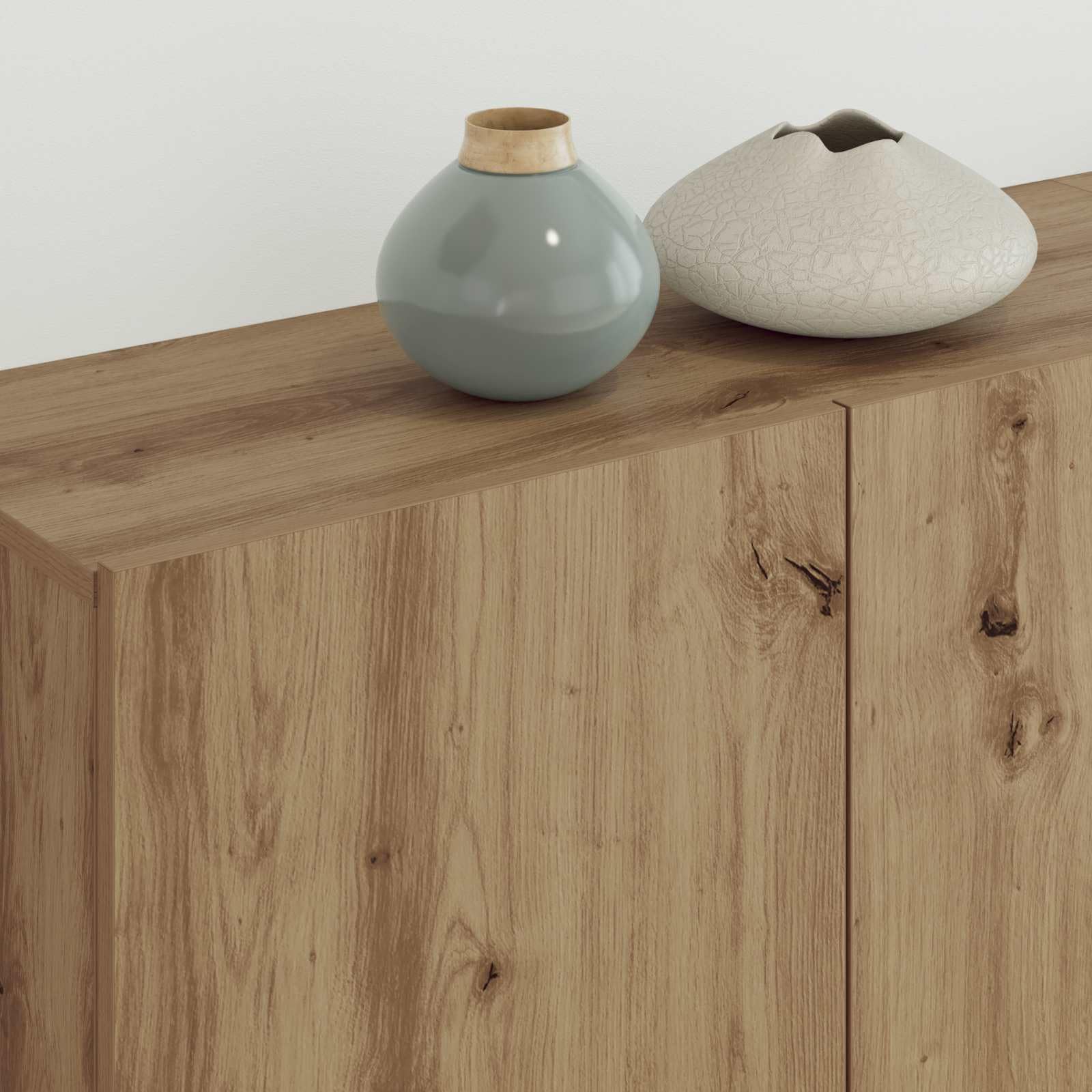 TV-Schrank Wandmontiert 4-teilig Artisan-Eiche Holzwerkstoff, Modernes Media Center für Wohnzimmer, Schlafzimmer, Elegantes Design mit Stauraum