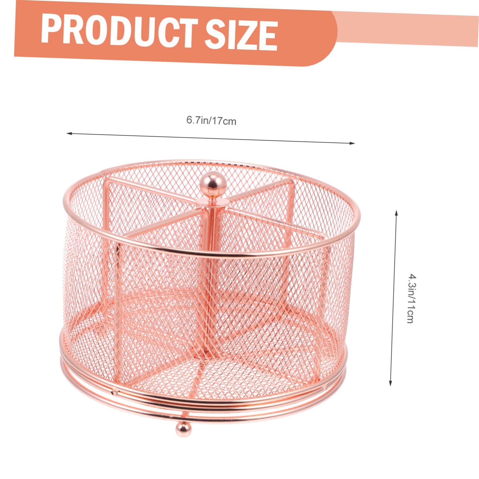 jojofuny Portaoggetti Girevole Metallo per Ufficio e Casa Organizer con Design Rotante e Multi Scomparti Rosa Oro per Cancelleria e Cosmetici Stoccaggio Compatta e Pratica per Scrivania