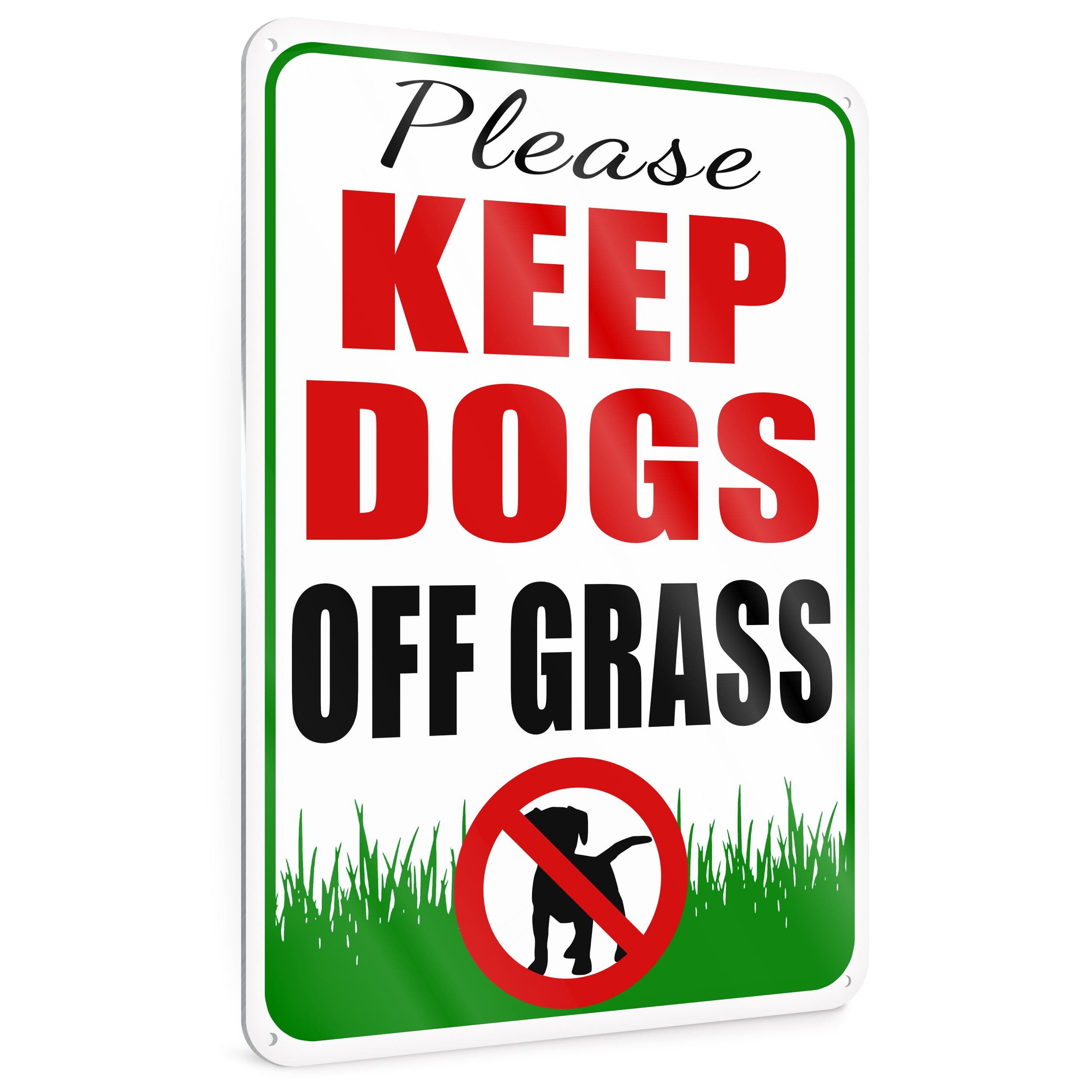 Dog Poop Metal Tin Sign-No Dog Poop and Pee on Lawn