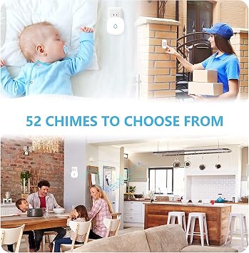 Wireless Doorbell, Remote Door Bell Ringer Wireless Long Range 1000FT, Matt Finish, SECRUI Wireless Doorbells for Home with 3 Plug-in Doorbell Chime and 2 Waterproof Ringer Button (White)