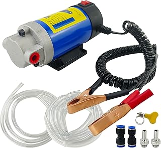 100W Electric Oil Diesel Fluid Transfer Pump with Tubes Oil Extractor Pump Gear Pump for Car/Marine/RV/Boat/Motorcycle