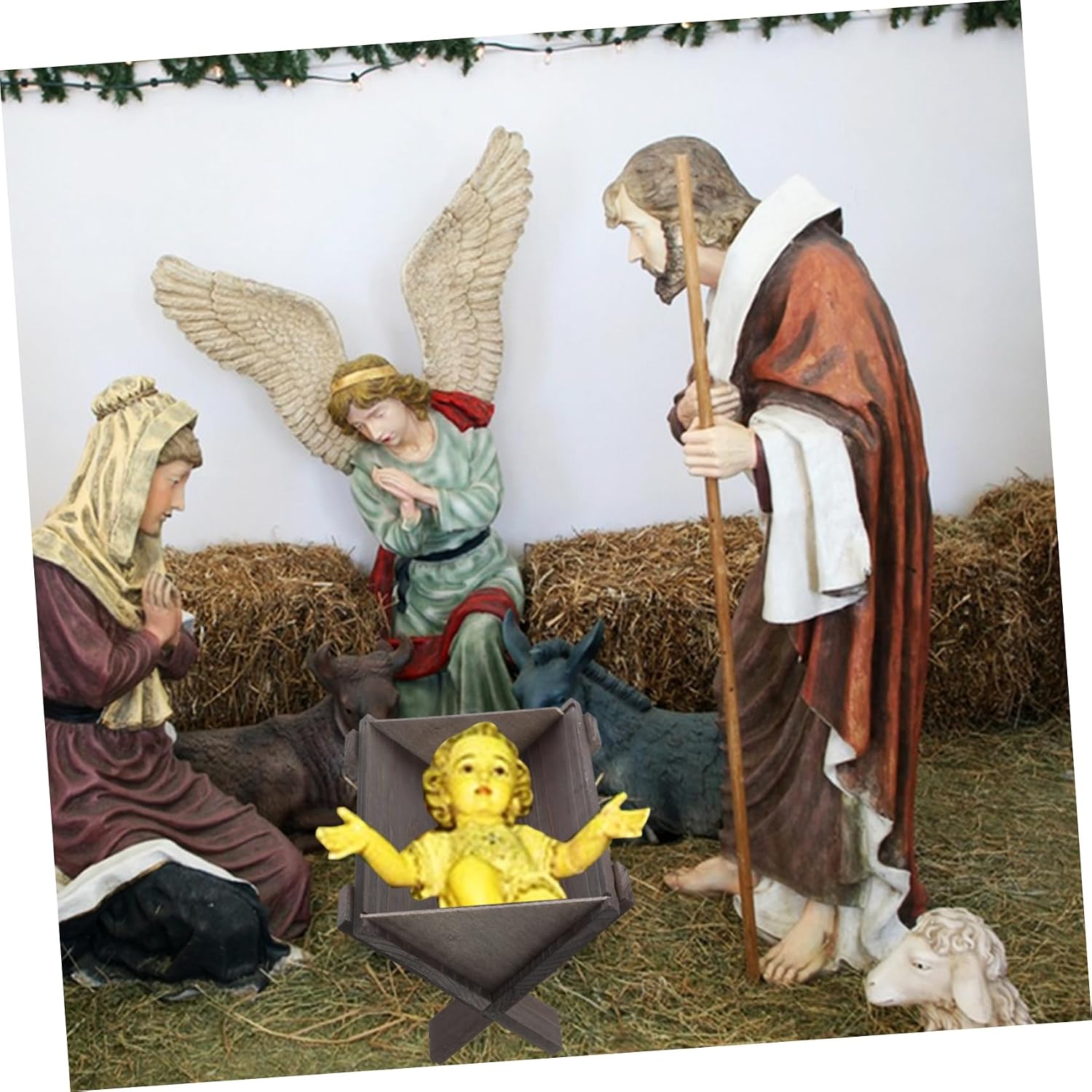 Miniature Wooden Manger for Jesus Craft for Nativity Scene Versatile Christmas Religious Decor for Holiday Celebrations Decorative Manger