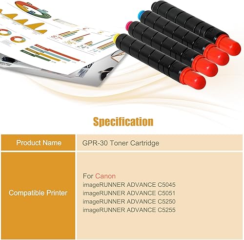 Miniatura 2 de GPR-30 2789B003 2793B003 2797B003 2801B003 Cartucho de tóner compatible con impresoras Canon imageRUNNER Advance C5045 C5051 C5250 C5255 - Alto