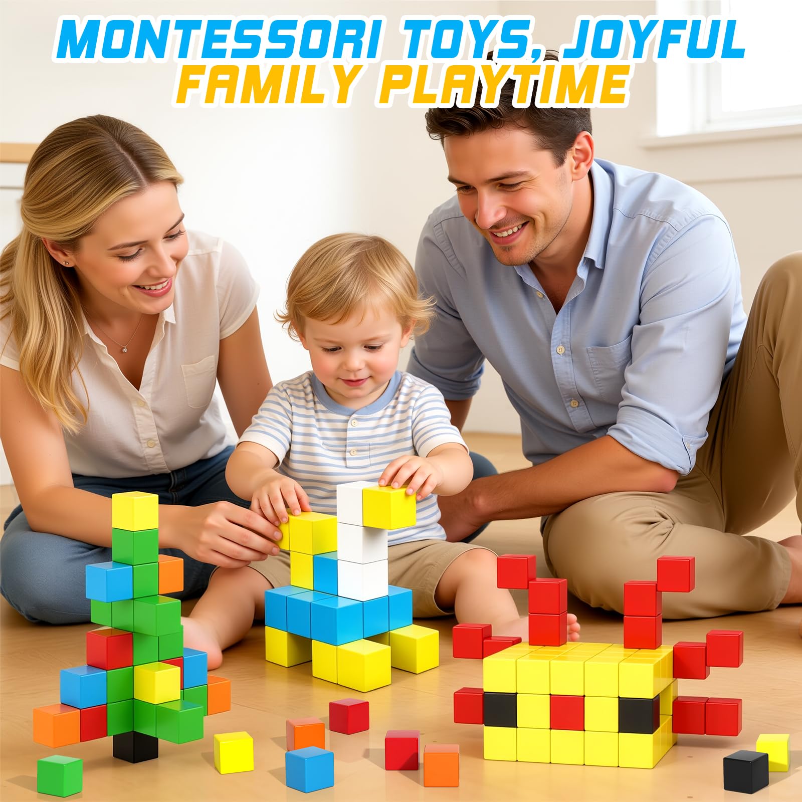 Toylogy Magnetische Bausteine für Kleinkinderspielzeug, Rein Magnetischer Welt Edition Spielzeuge für Sensorisch STEM Ausbildung Vorschule Magnetspielzeug für 3 4 5 6 Jährige Jungen und Mädchen