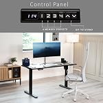 VIVO Électrique 55 x 24 dans Bureau de bord carré, Réglage de la hauteur de la mémoire, 1B-S Series, Cadre noir haut noir, DESK-KIT-1B55S-B