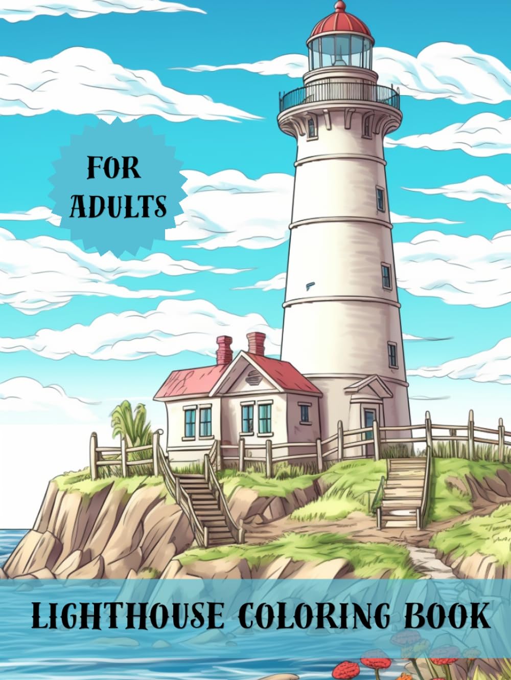 Lighthouse Coloring Book for Adults: 50 Serene Coastal Landscapes and Nautical Beacons for Stress Relief and Relaxation