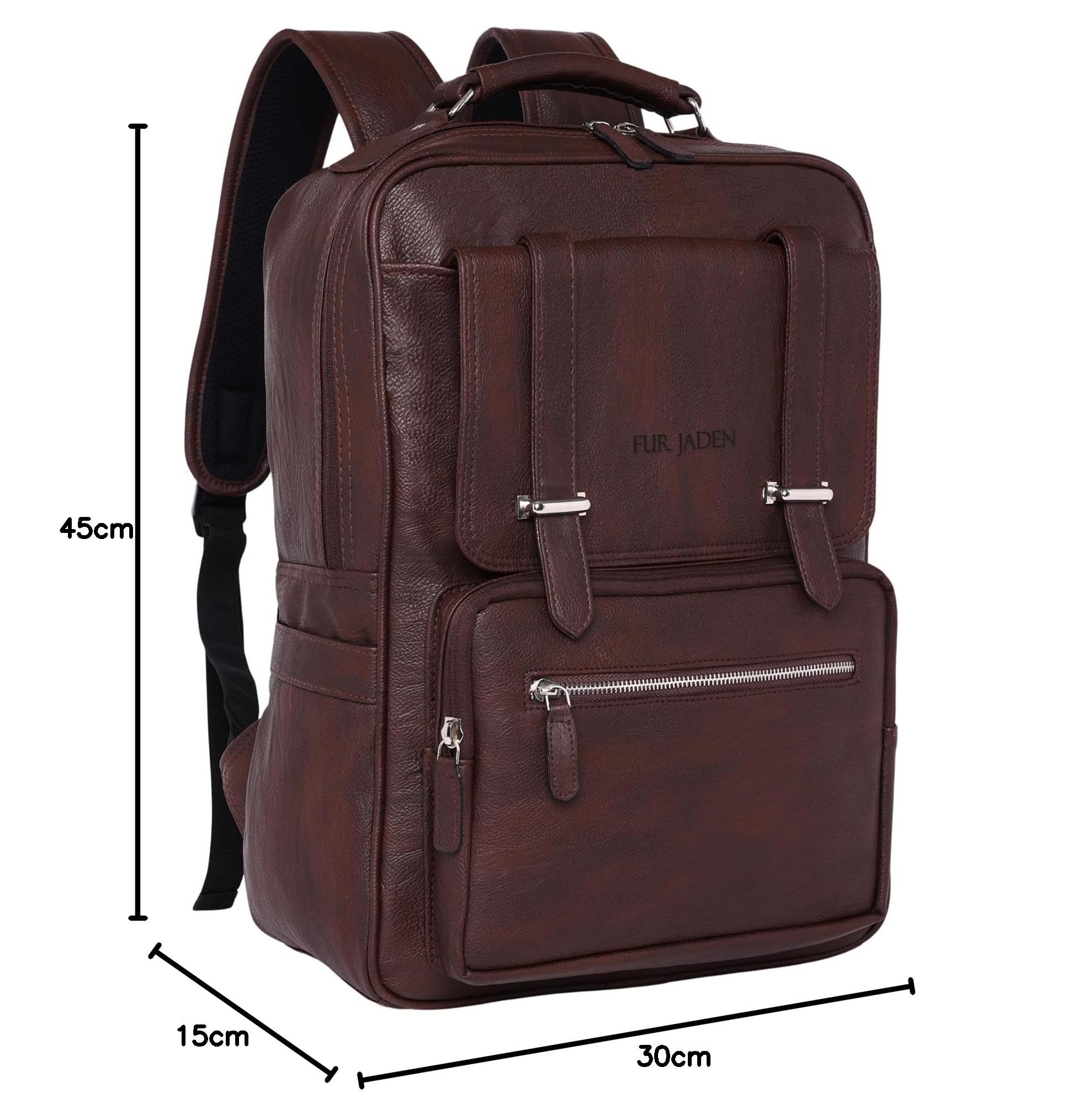 FUR JADEN Vegan Leather Stylish 15.6 Inch Laptop Backpack Travel Weekender Bag For Men Women — Amazon image 10