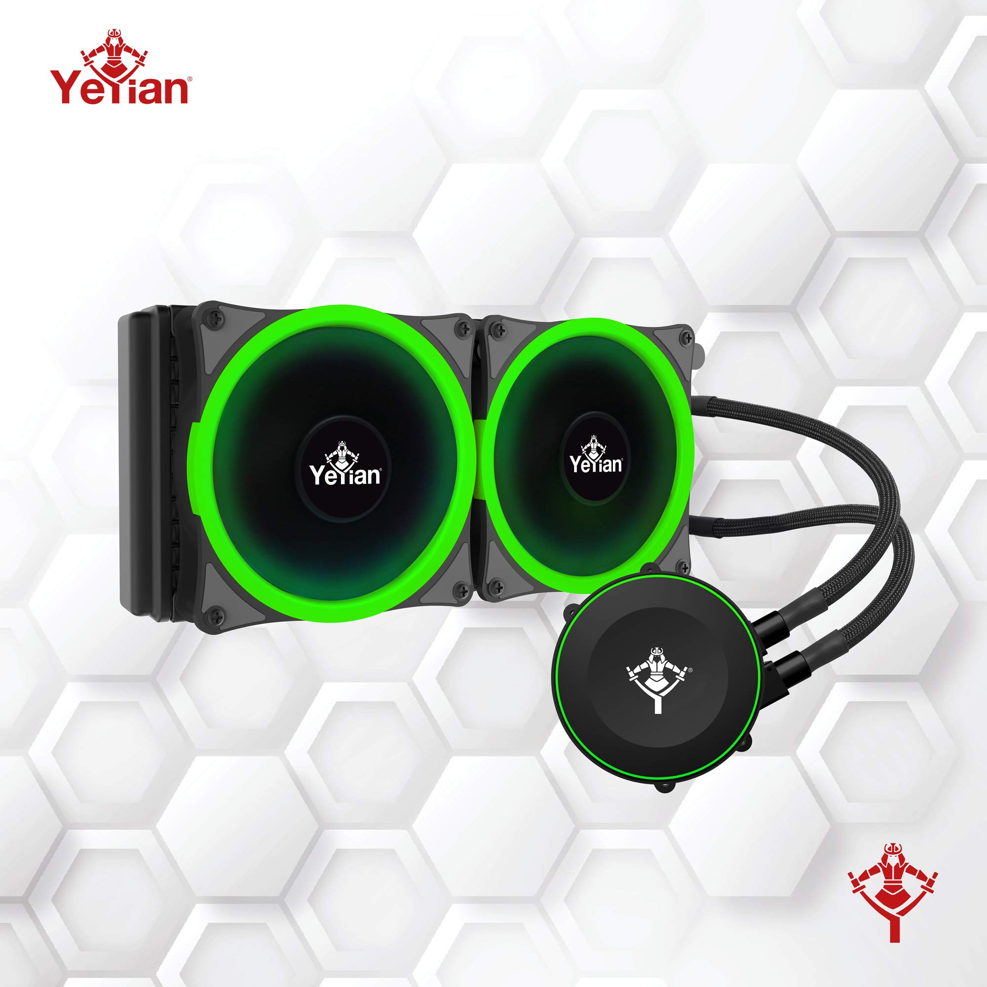 Yeyian Sistema de refrigeracion liquida Gaming Serie 2400, para Ordenador de sobremesa, 240mm, 2 Ventiladores RGB (wc2400)