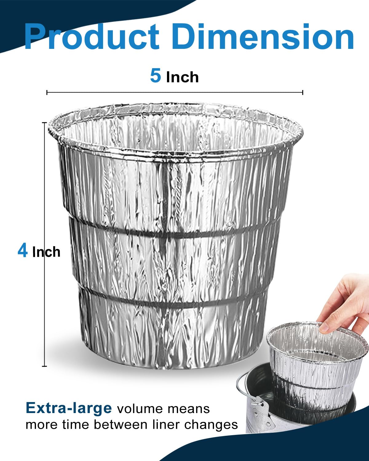 Matchwaves Grease Bucket Liners for Traeger Pellet Wood Grill Smoker with HDW152 Bucket, Drip Bucket Liner Replacement for BAC407 Inserts, Universal Grease Cups, 5”W x 4”H - 20Pcs