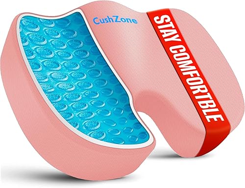 Miniatura 9 de Cojín de asiento para silla de oficina, cojín de espuma viscoelástica mejorada de gel refrescante para sentarse durante mucho tiempo, almohada para