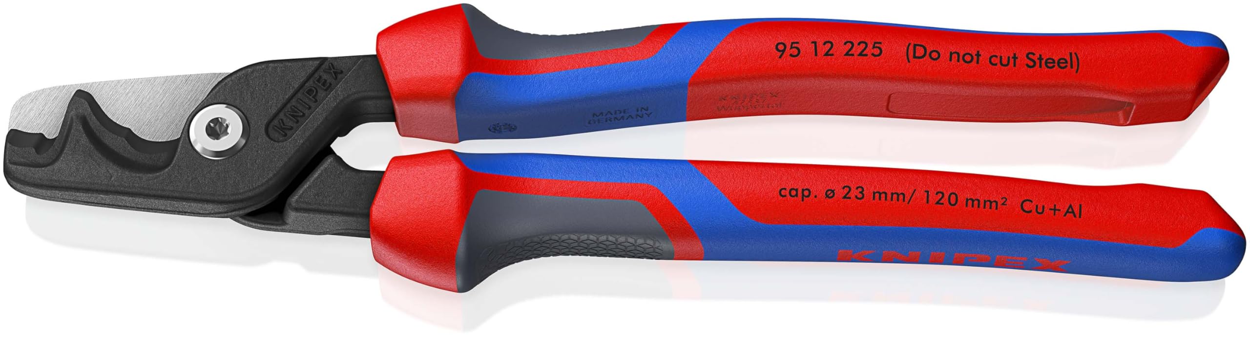 KNIPEX Stepcut XL Cable Shears with Step Cut with Comfort Handles 225 mm, 95 12 225