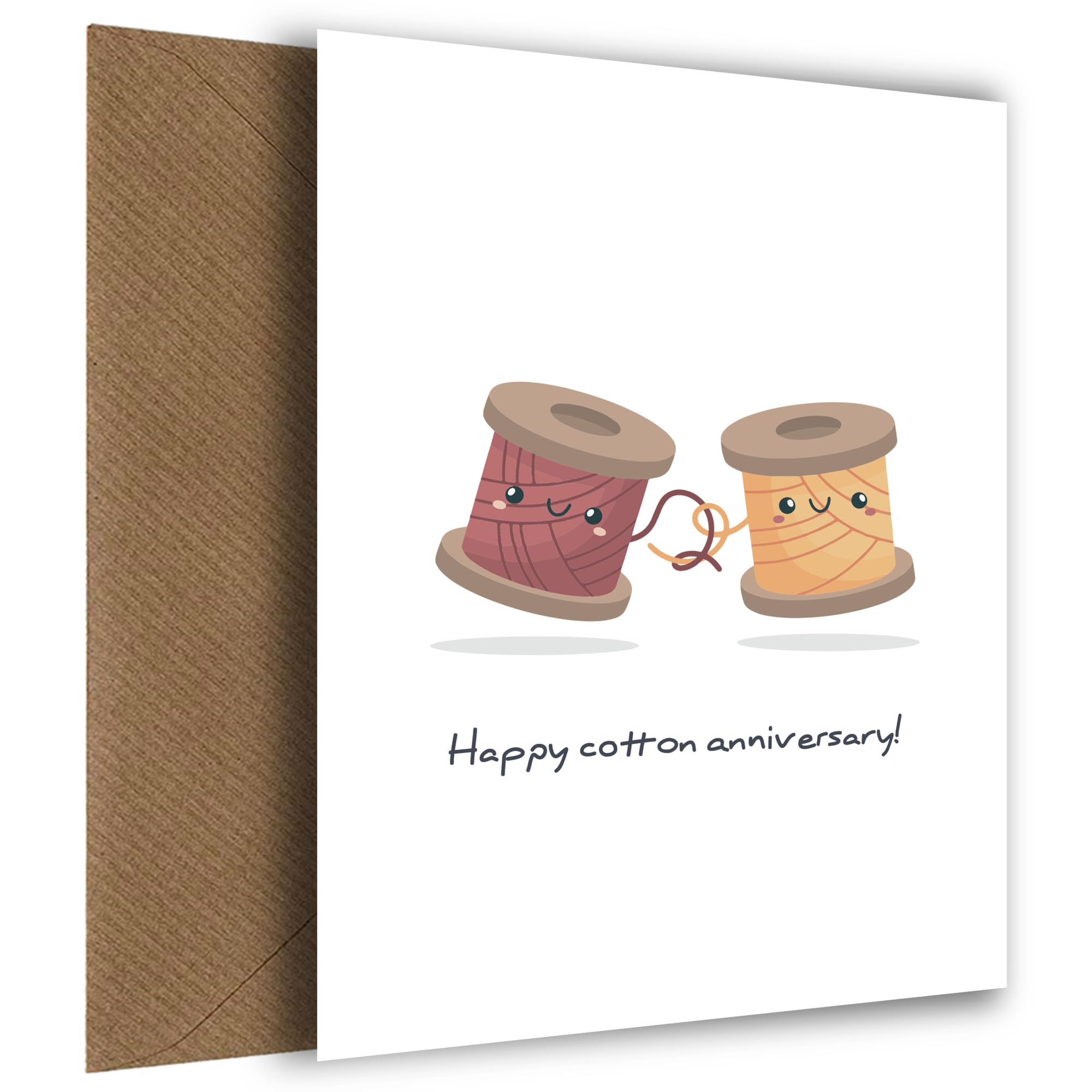 Hey Chimp Funny 2nd Wedding Anniversary Card for Husband, Wife and Couples - Cotton Anniversary Cards