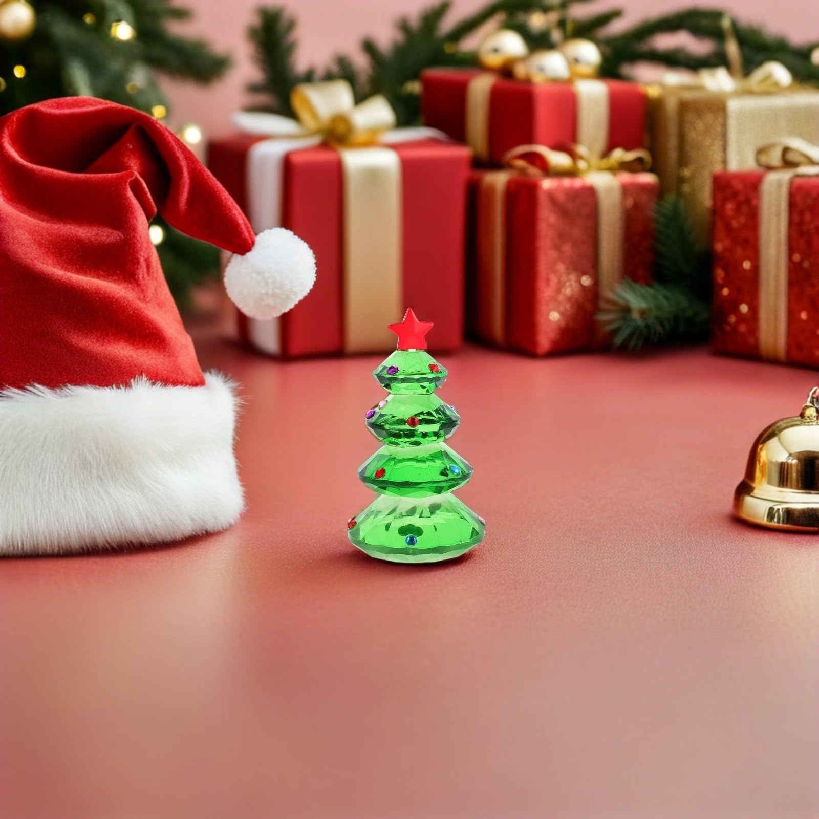 Beaupretty 3 Pièces Mini Sapin de Noël en Cristal Artificiel Vert Étoile