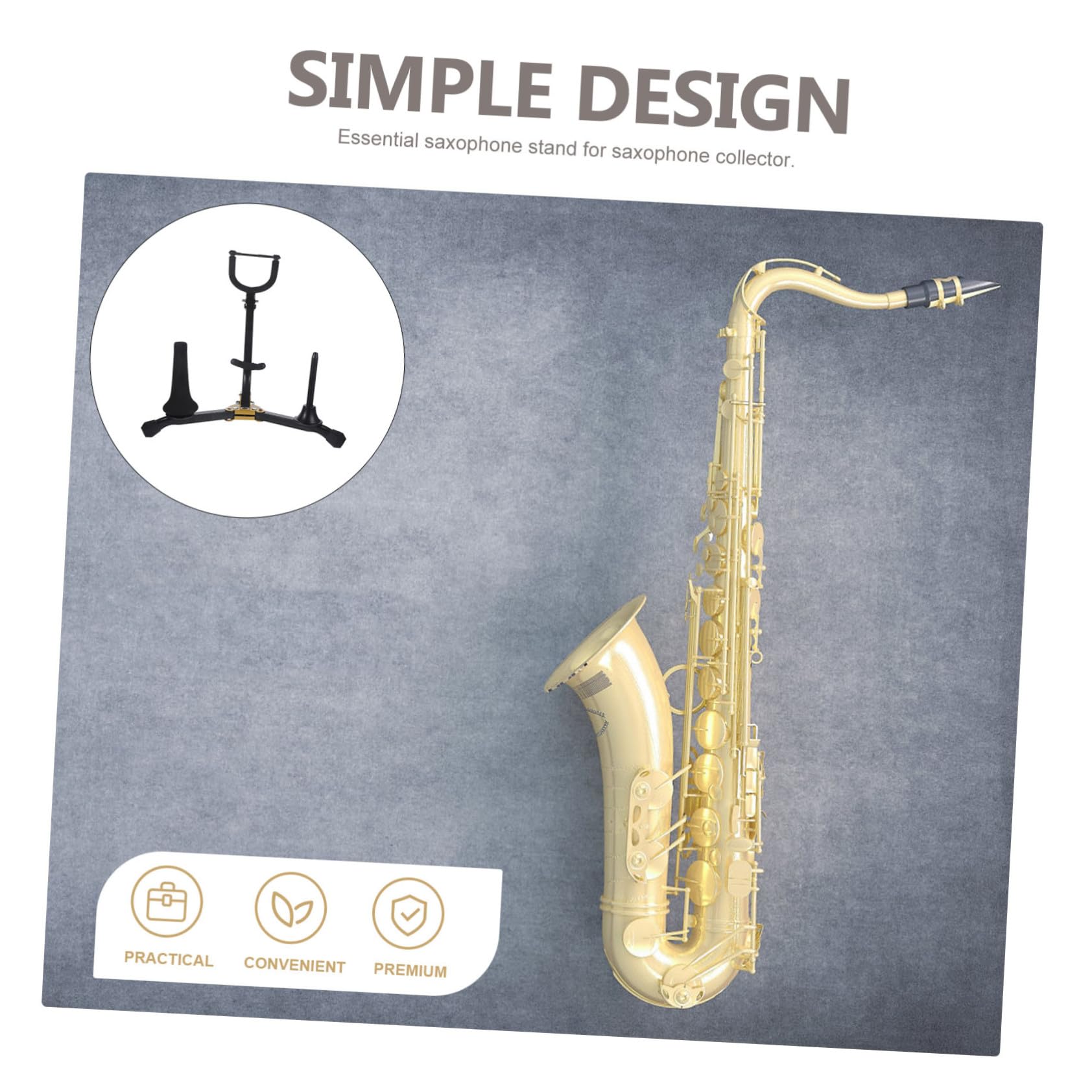 Supporto Pieghevole per Sassofono Tenore e Contralto Porta Sax Stabile e Leggero con Rack Multifunzionale per Clarinetto e Flauto Accessorio Strumento Musicale Portatile