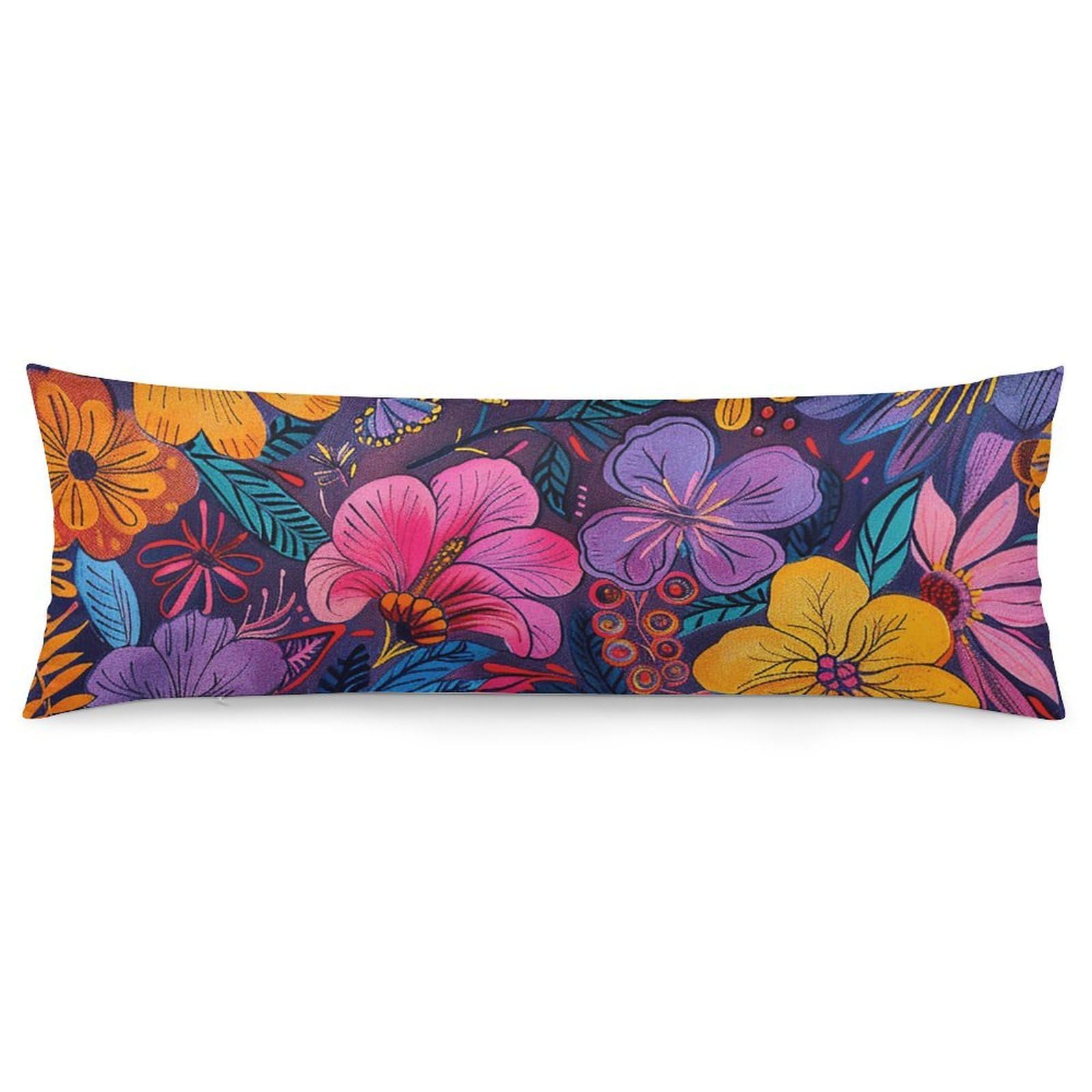 2 Pack Pillow Cases for Hair and Skin, Soft Breathable Pillow Case Covers with Hidden Zipper, Vibrant Colorful Patterns Pillowcase 20"x54" Pillow Covers for Sleeping Gift