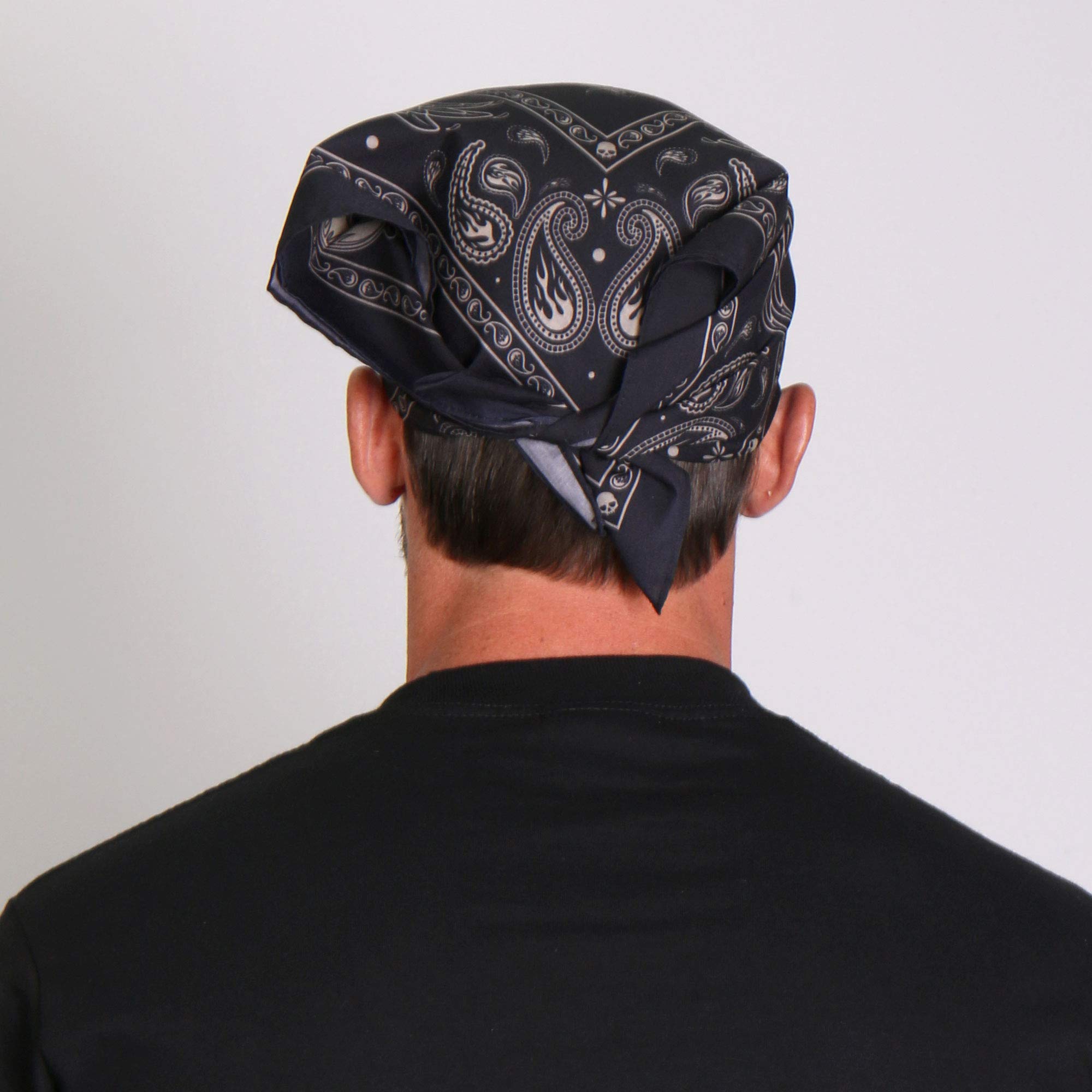 Hot Leathers - Bandana con motivo cachemire, 53,3 x 53,3 cm, colore: Nero/Panna