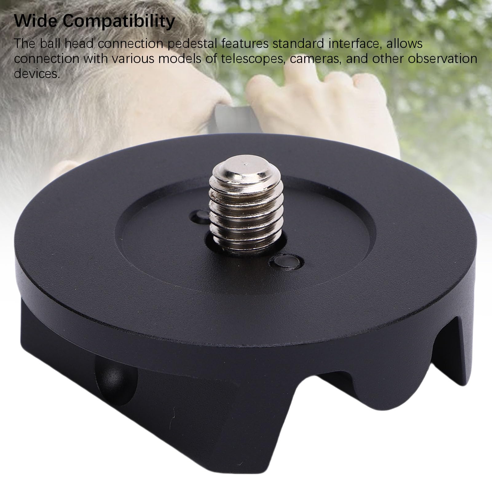 Adattatore per Testa a Sfera per Telescopio in Lega di (BLACK) | Interfaccia Standard, Manopola di Bloccaggio Rapido, Regolazione Multidirezionale, per Astronomia e Fotografia All'aperto