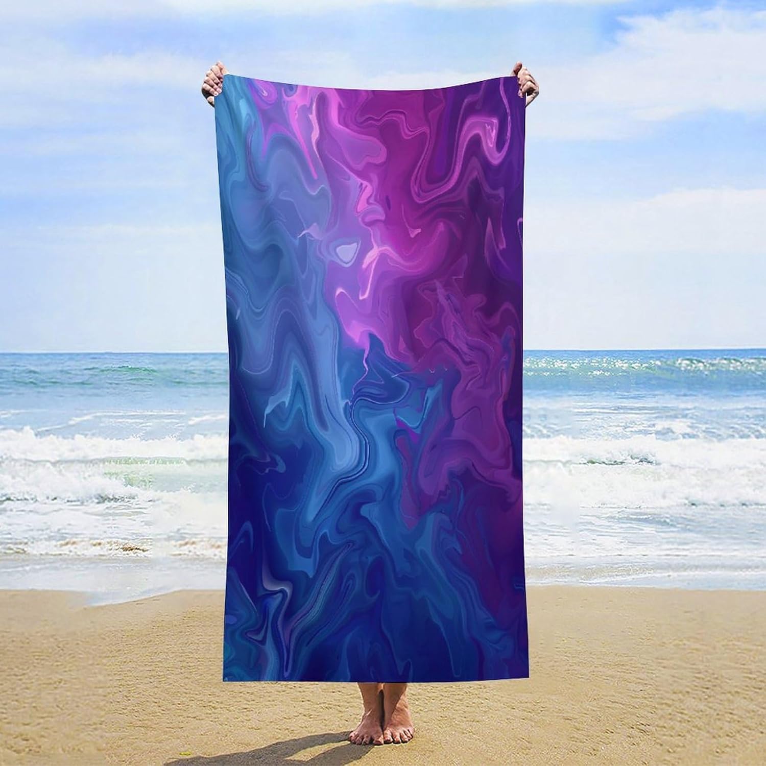 Marble Printed Abstract Art Bath Towel Beach Towels Quick Dry Oversized Bath Blanket Highly Absorbent Towel for Women Men 160x80cm