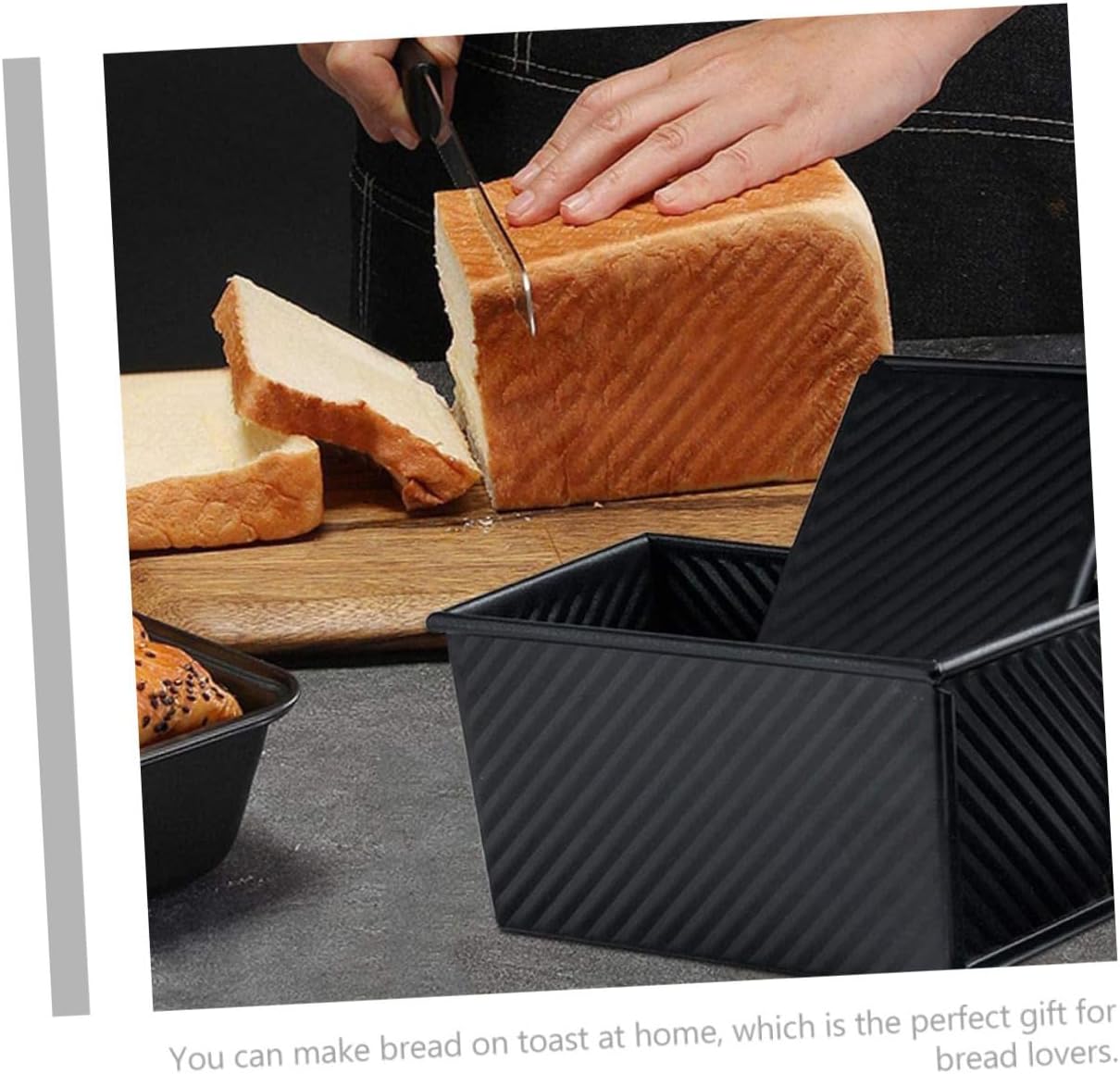 COLLBATH Non-Stick Carbon Steel Toast Mold Lid Baking Mould for Home Bread and Cake for Baking Toast in Kitchen Supplies