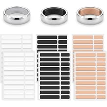 WLLHYF 6 Sheet Ring Size Adjuster, Filled Metal Ring Guard Set 3 Color Black White Skin Invisible Rings Adjuster Spacers Comfortable for Women Men Loose Rings