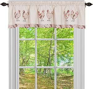 Achim Home Sweet Home 36-in Multi Polyester Rod pocket Valance and tier
