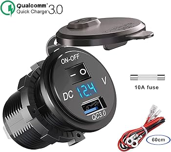 Chargeur USB PD Type C-QC 3.0 avec Prise de Courant Adaptateur de Prise de Courant éTanche pour