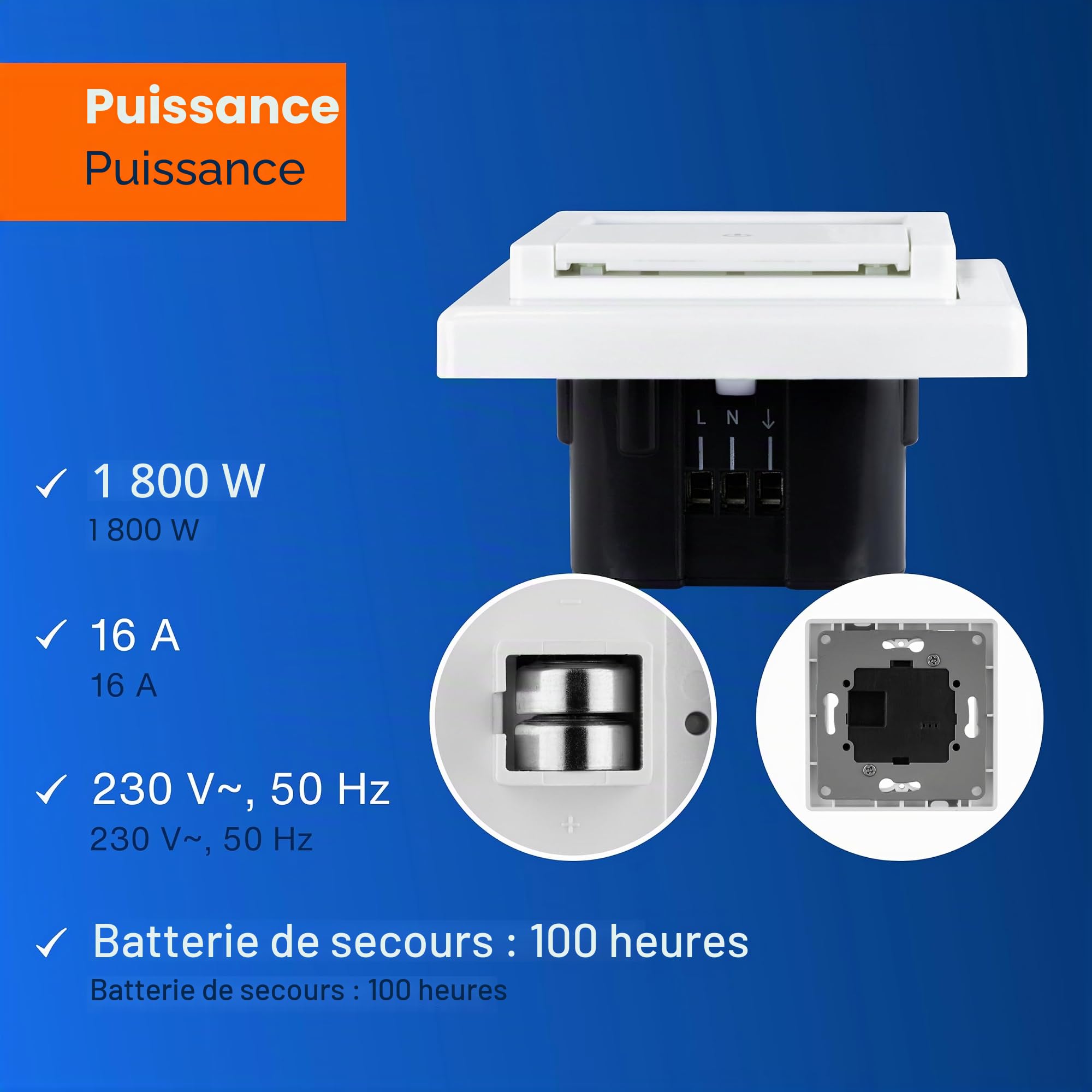 GAO minuterie numérique encastrée, 1 pièce, EFP700ET.