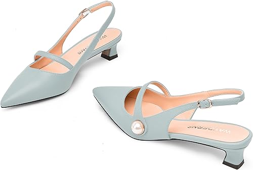 Miniatura 6 de WAYDERNS Zapatos de tacón bajo con hebilla sólida para mujer, con puntera puntiaguda, color mate, 1.5 pulgadas