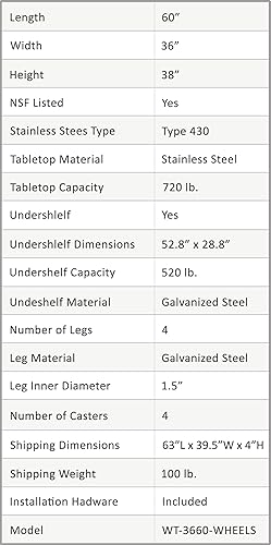 Miniatura 111 de AmGood Mesa de trabajo de acero inoxidable con ruedas Estación de trabajo