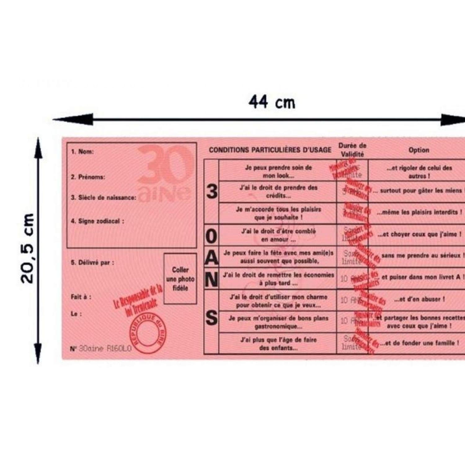 Carte Humoristique 'Permis De La Quarantaine' SUD | 20,5 X 44 Cm Déplié, Idée Cadeau Originale