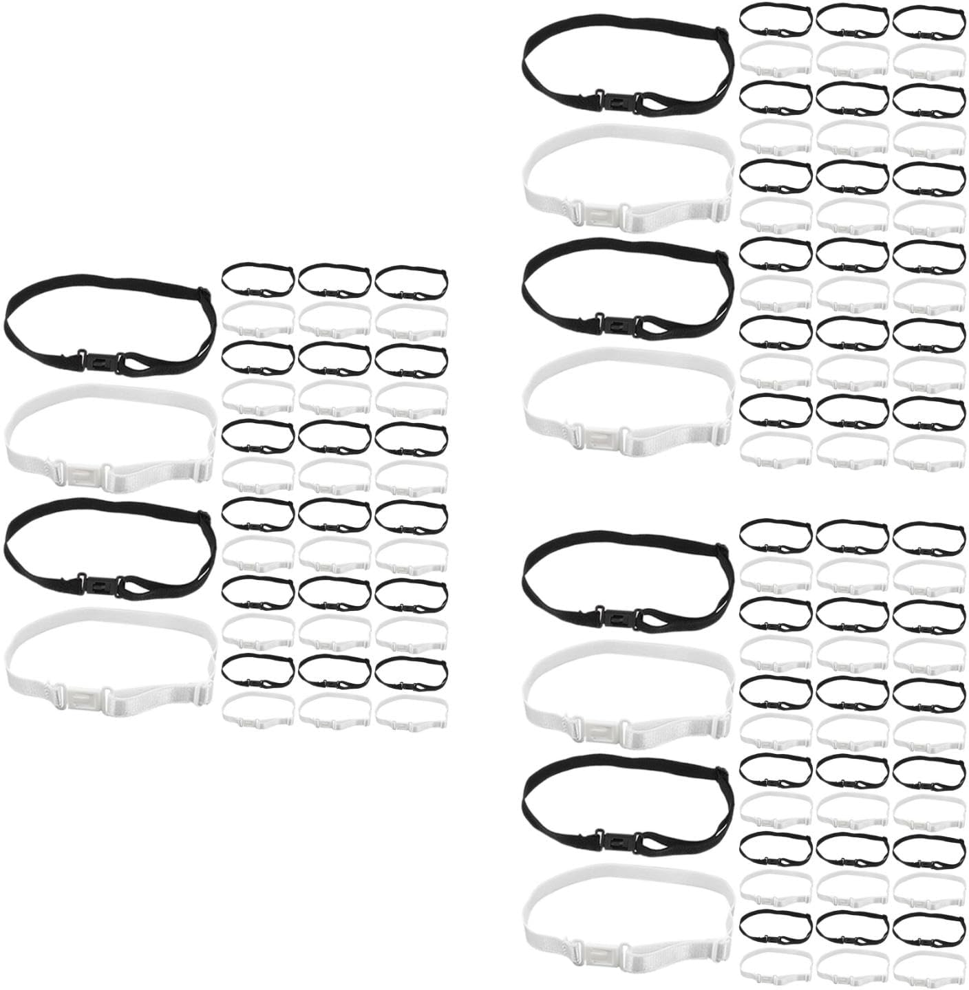 LOGOFUN 120pcs Adjustable Bow Tie Straps with Buckle for Formal Events Handmade Pre-tied Extension Fits Most Neck Sizes