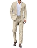 Mens Suit 2 Piece Suit Classic Fit Two Button Blazer Jacket Pants Set Business Wedding Party Suits for Men