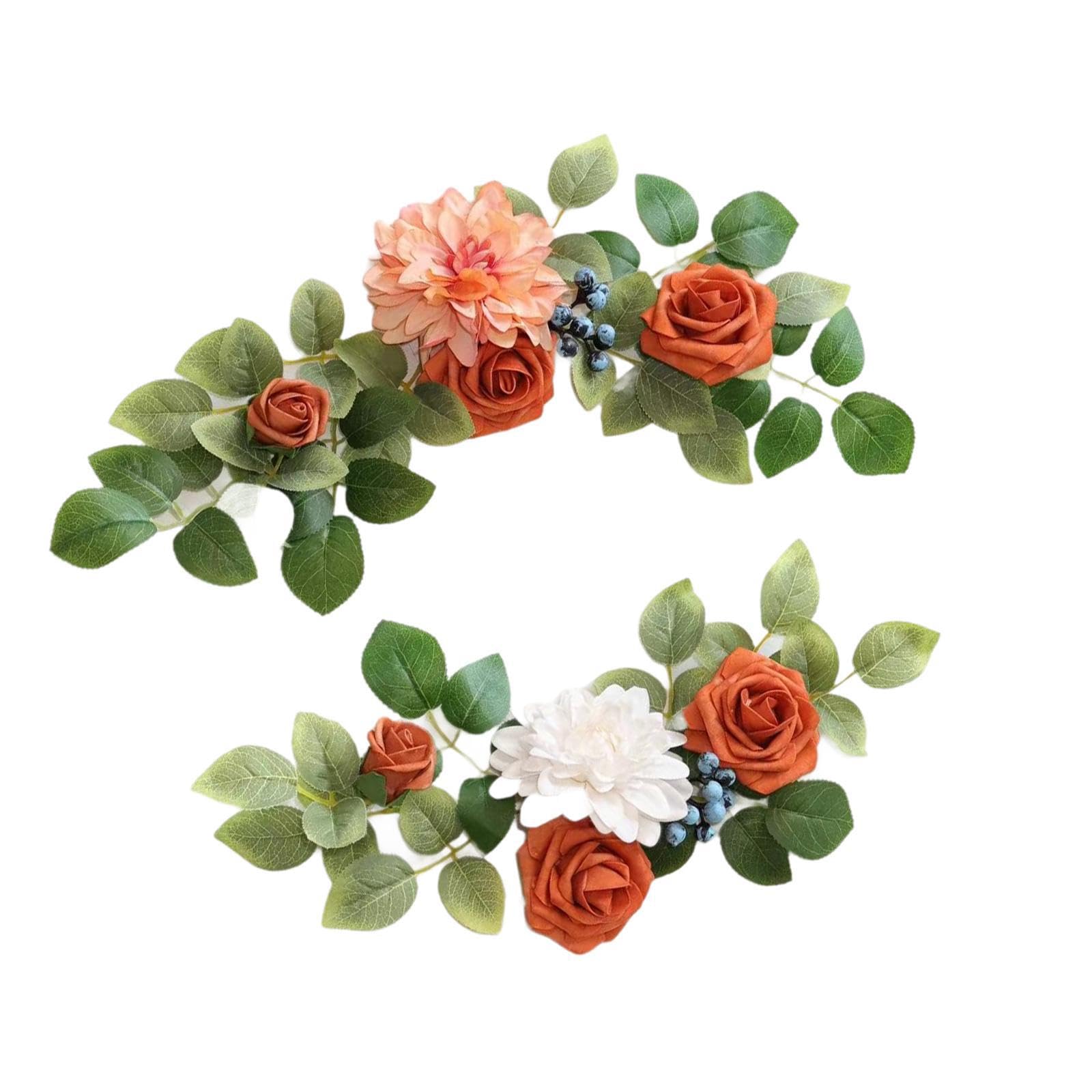 QUXVUIS Sophisticated Flowers Backdrop Table Runner Centerpiece Elevates Wedding Decor Of Elegance Enhancing Overall Experience Wedding Arch Flower, Style E