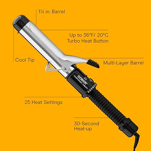 Miniatura 2 de Rizadora de cabello por calor. Efecto instantáneo, de Conair., Negro/Cromo
