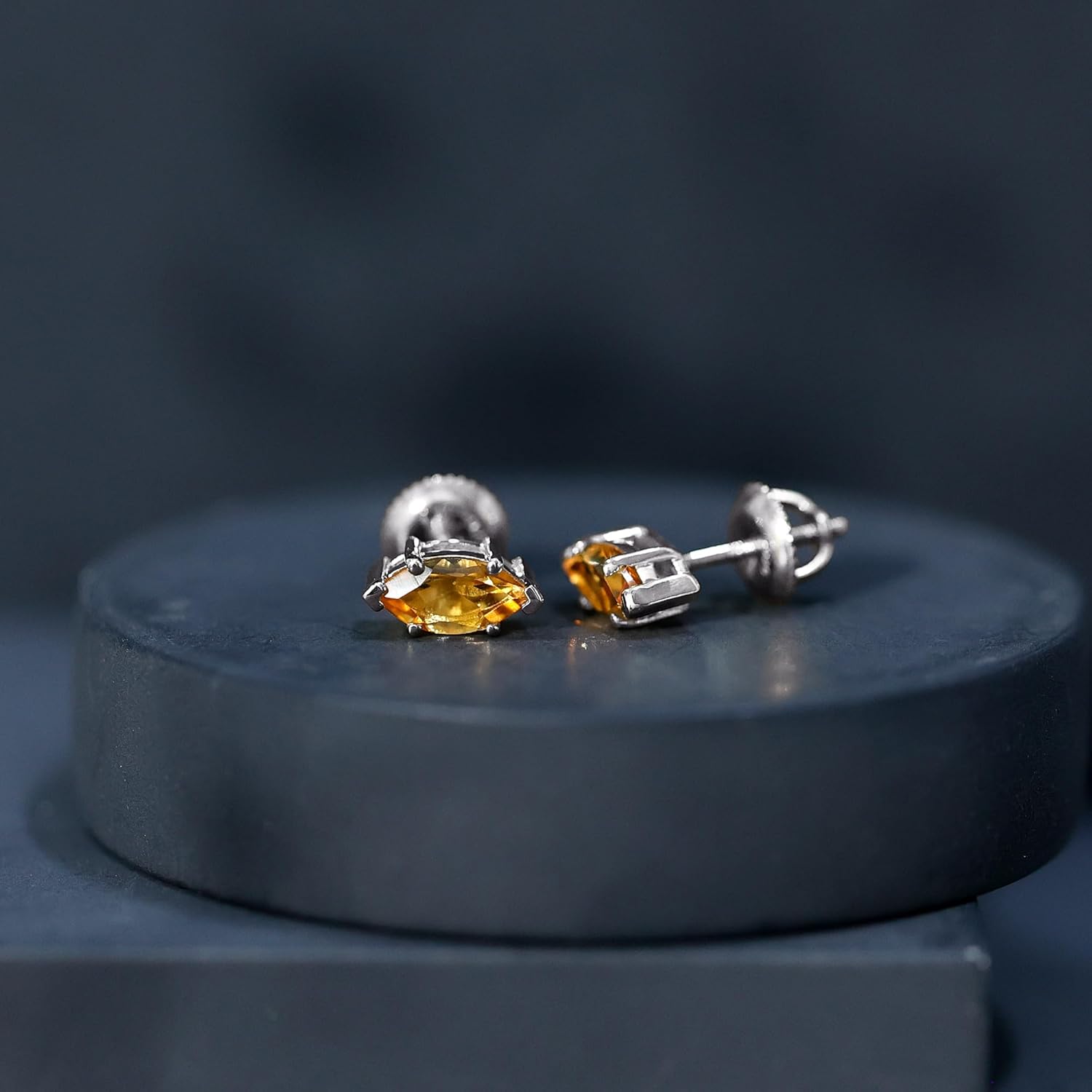 Natural Citrine Stud Earrings in Silver, Aaa Quality, November Birthstone Earrings - Gift For Women Who Has Everything