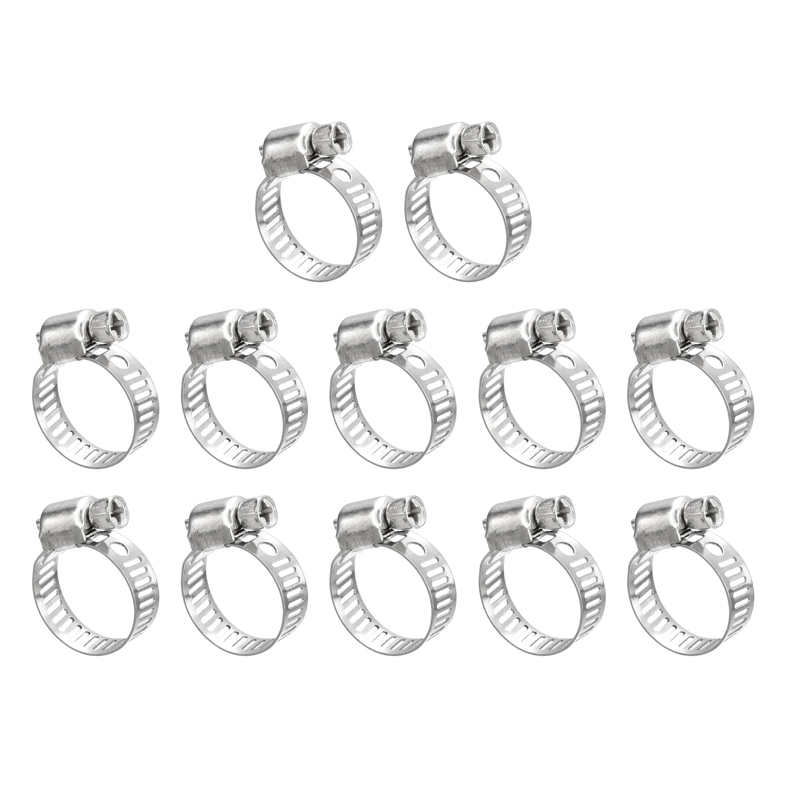 uxcell Worm Gear Hose Clamp, 12pcs 1/2", 3/4" Adjustable Stainless Steel Hose Clamps Duct Clamp for Securing Hose Pipe