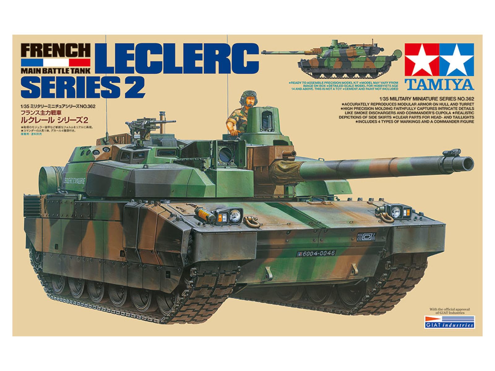 Tamiya 35362-1:35 KPz Leclerc Série 2 - Maquette - Kit de Construction en Plastique - Loisirs créatifs - Collage - Kit de modélisme - Modèle - Assemblage