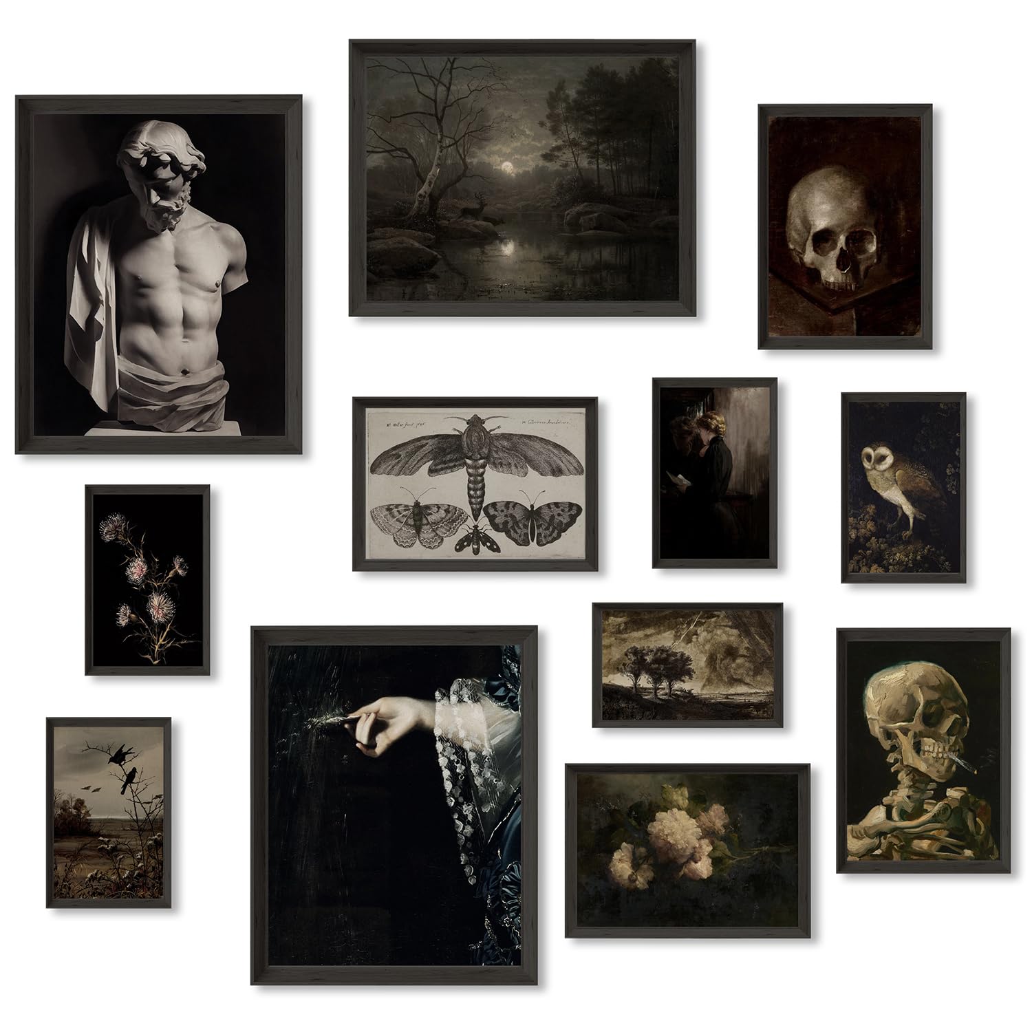 GIFTSFARM Dark Academia Room Decor, Goth Wall Art Decor Poster, Grunge Aesthetic Collage, Witchy Aesthetic, Spooky Vintage Posters Gifts for Halloween Bedroom Decoration, Gothic Home (Unframed)