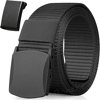 Nylon Belt, Men Military Tactical Breathable Belt, fast through the airport security, Metal Buckle+Plastic Buckle, Skater Belt 51.18in130cm